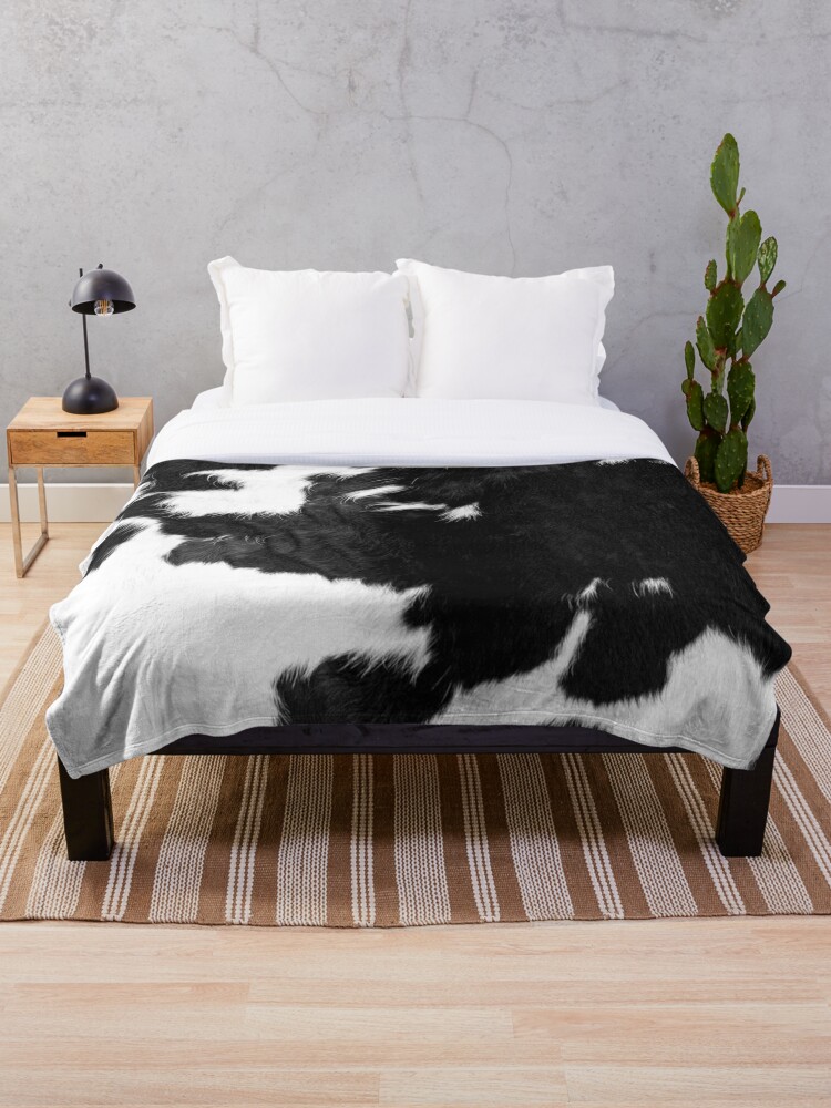 Cowhide Spots Throw Blanket By Cadinera Redbubble