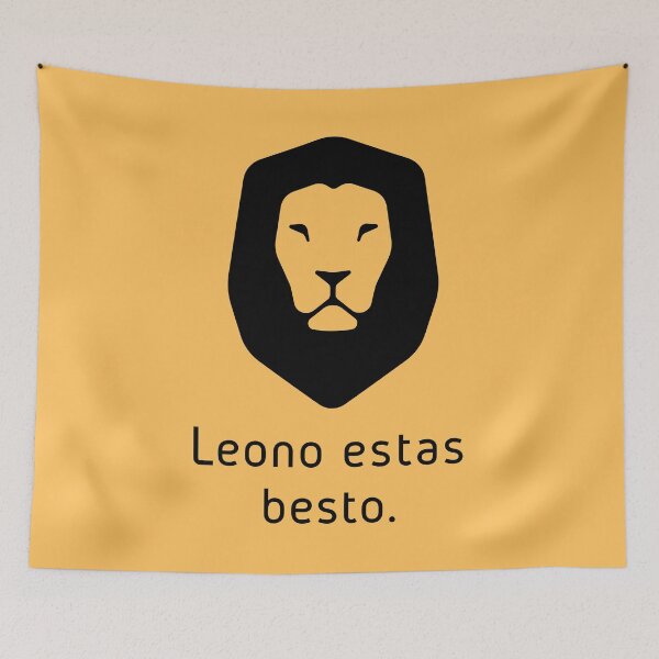 Item preview, Leono estas besto ("A Lion is an Animal" in Esperanto"), yellow designed and sold by ByMaSOLE.