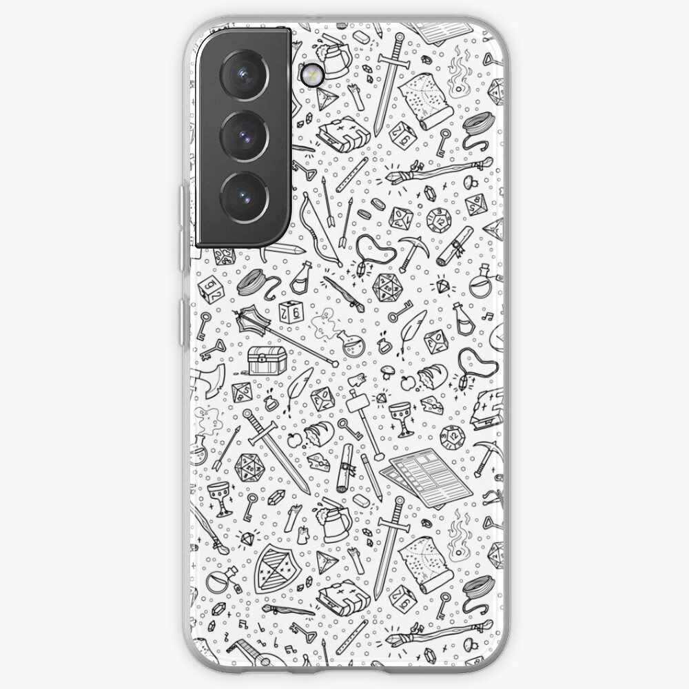Tabletop RPG Pattern – Black Samsung Galaxy Phone Case