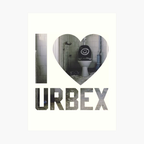 I love Urbex - a toilet with smiley mark on it Art Print