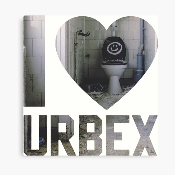I love Urbex - a toilet with smiley mark on it Canvas Print