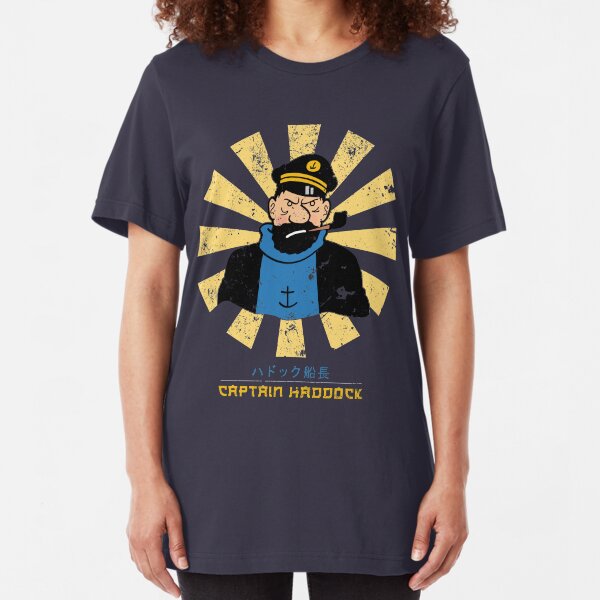 Captain Haddock Retro Japanese Tintin Slim Fit T-Shirt