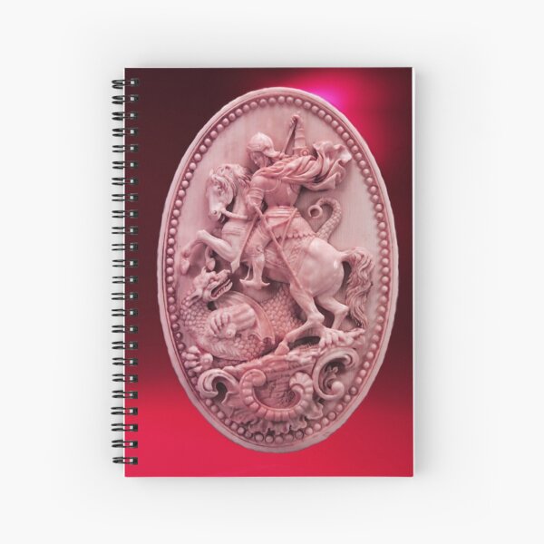 CAMÉO ANTIQUE / SAINT GEORGE ET DRAGON Rose Rouge Bordeaux Cahier à spirale