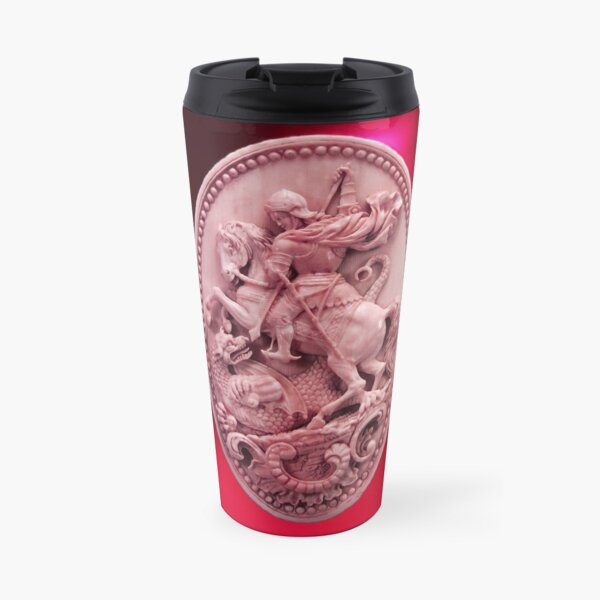 CAMÉO ANTIQUE / SAINT GEORGE ET DRAGON Rose Rouge Bordeaux Mug isotherme