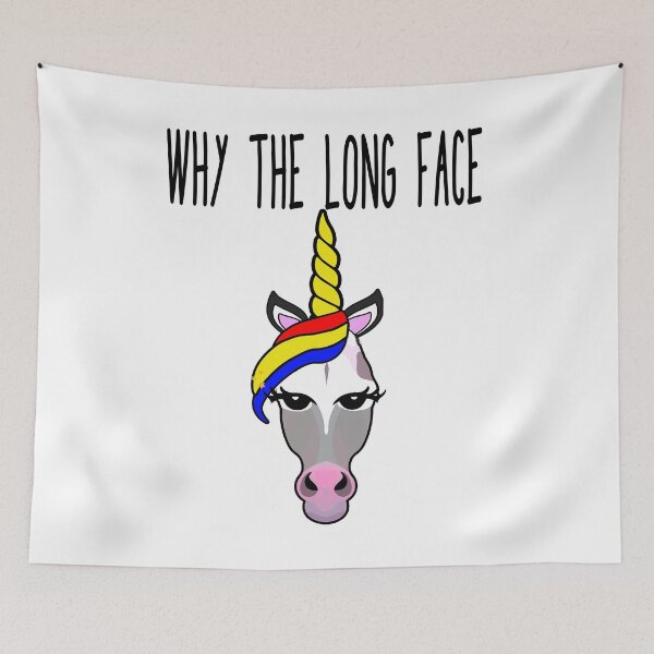 Item preview, Why The Long Face Horse Unicorn Funny Meme Joke T Shirt designed and sold by funnytshirtemp.