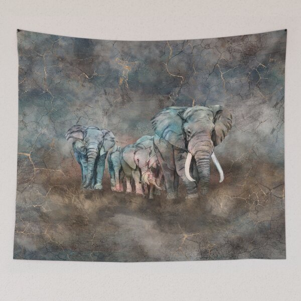 Item preview, Elephant herd Digital Art designed and sold by k9printart.