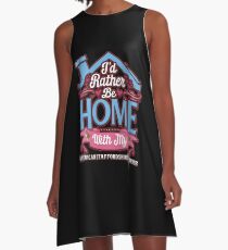 I'd Rather Be Home With My American Staffordshire Terrier - Amstaff A-Line Dress