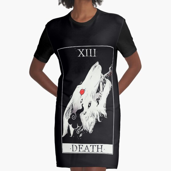 Death Tarot Card Wolf Art Graphic T-Shirt Dress