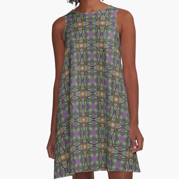 ANCIENT PEAR TREE MANDALA PATTERN A-Line Dress