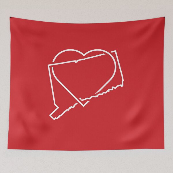 Item preview, Connecticut Heart - White on Red designed and sold by npdstudio.