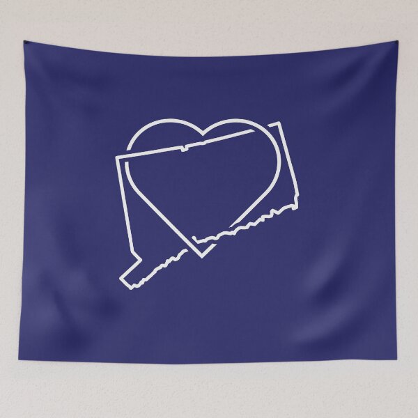 Item preview, Connecticut Heart - White on Blue designed and sold by npdstudio.