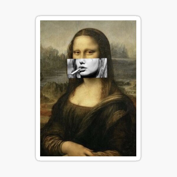 Mona Lisa Smoking Cigarette Sticker