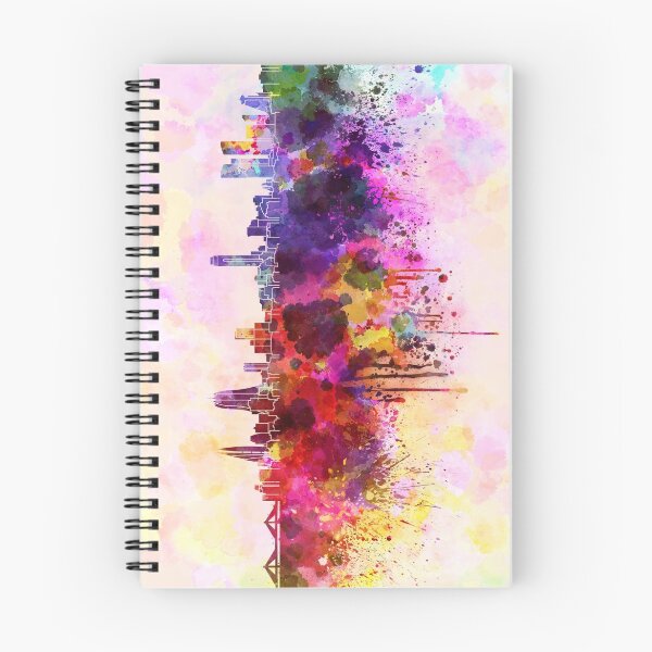 Item preview, Manama skyline in watercolor background designed and sold by paulrommer.