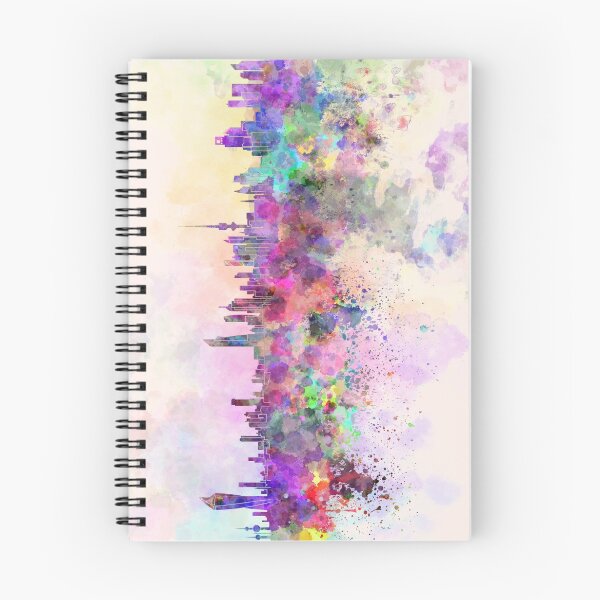 Item preview, Kuwait City skyline in watercolor background designed and sold by paulrommer.