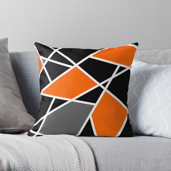 Motif orange moderne géométrique Coussin
