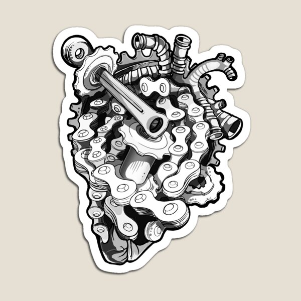 We love bikes - Black&White Magnet