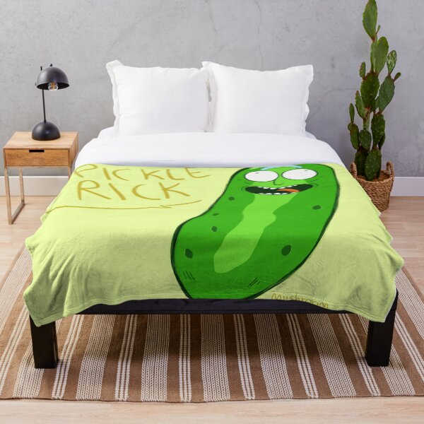 Pickle Rick Throw Blanket