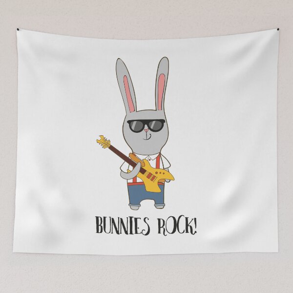 Item preview, Bunnies Rock! Cute Funny Rabbit T Shirt designed and sold by DreamyPanda.