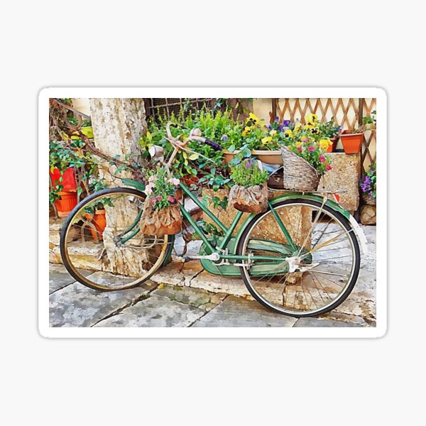 Decorative Bicycle In Cortona Sticker