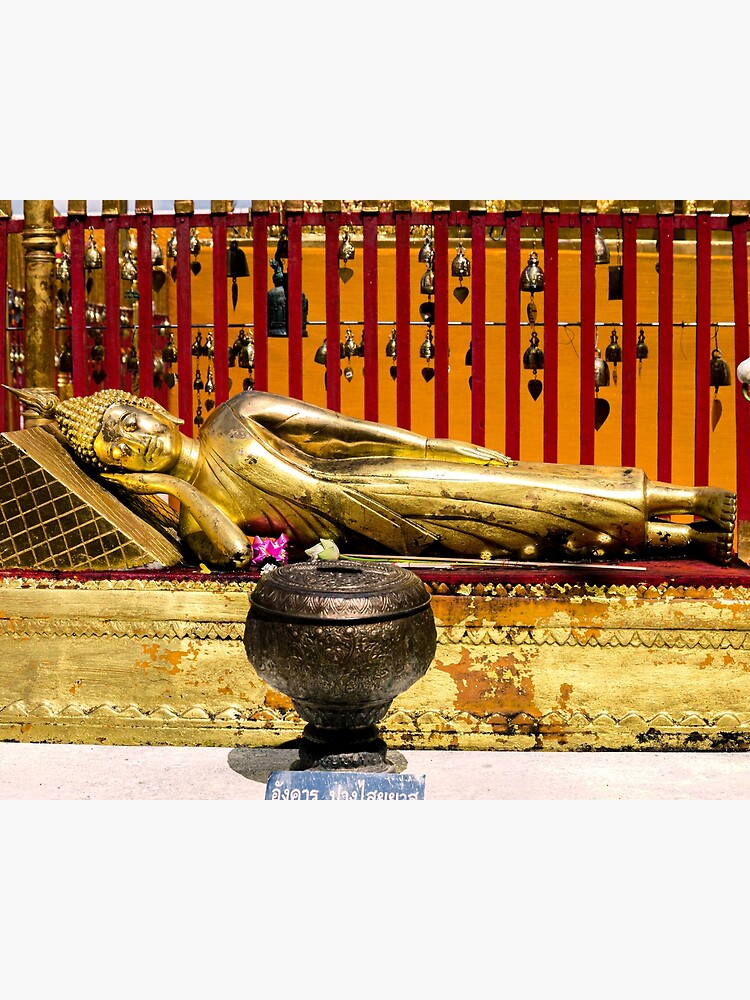 Thumbnail 3 of 3, Canvas Print, Reclining Buddha at Wat Phra That Doi Suthep designed and sold by darren-j-mcleod.