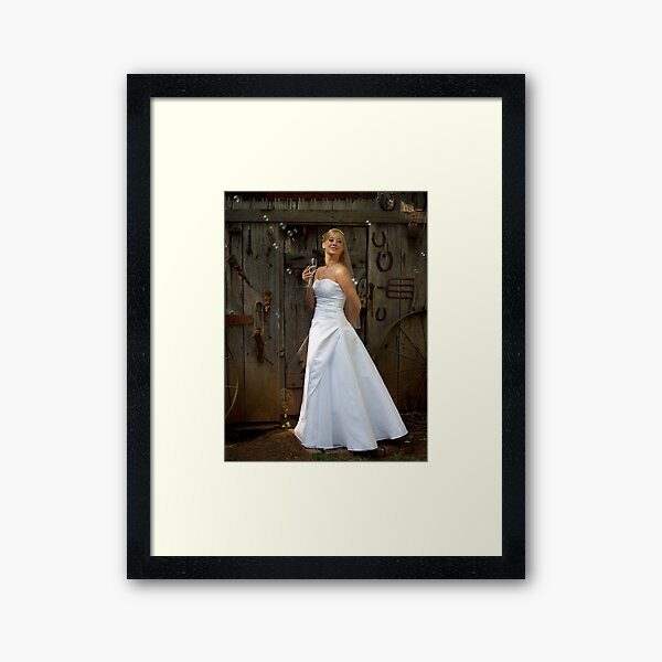 Bride with Bubbles Framed Art Print