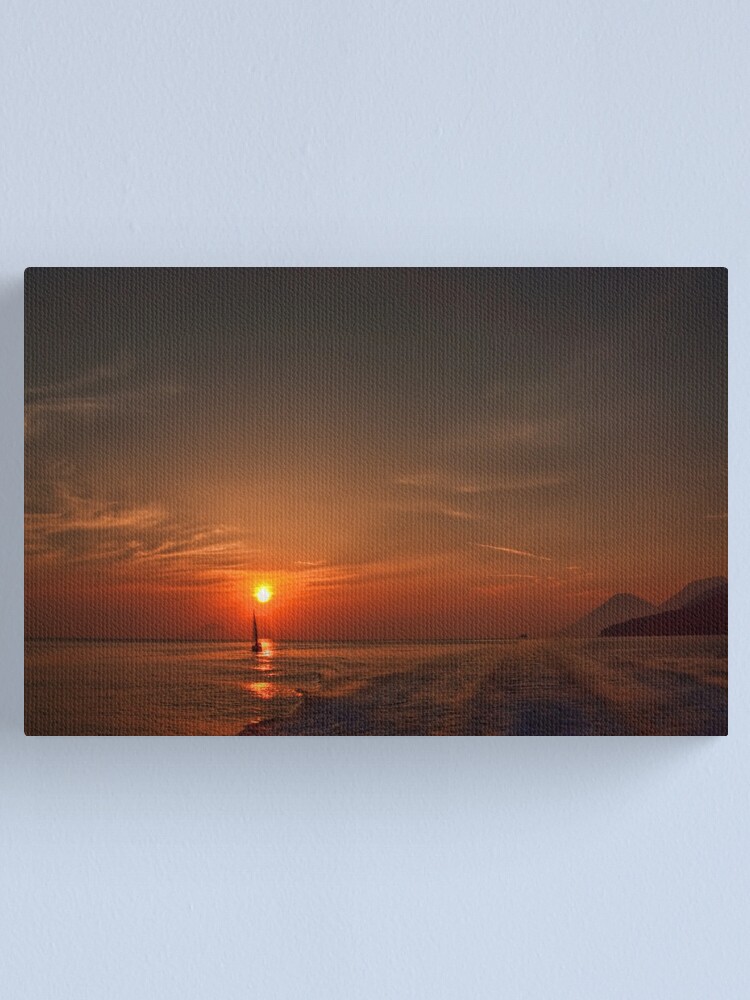 Alternate view of Sailing at sunset Canvas Print
