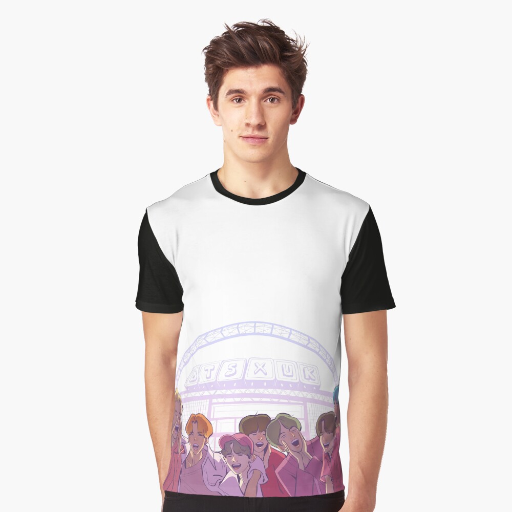 BTS Speak Yourself Tour Printed Front and Back T-Shirt ARMY WEMBLEY BLACK