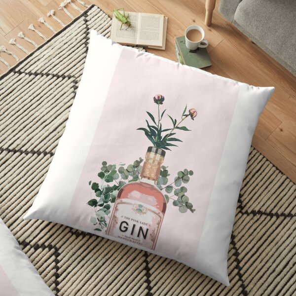 Pink Gin Artwork Floor Pillow