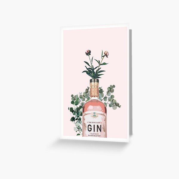 Pink Gin Artwork Greeting Card