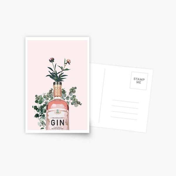 Pink Gin Artwork Postcard