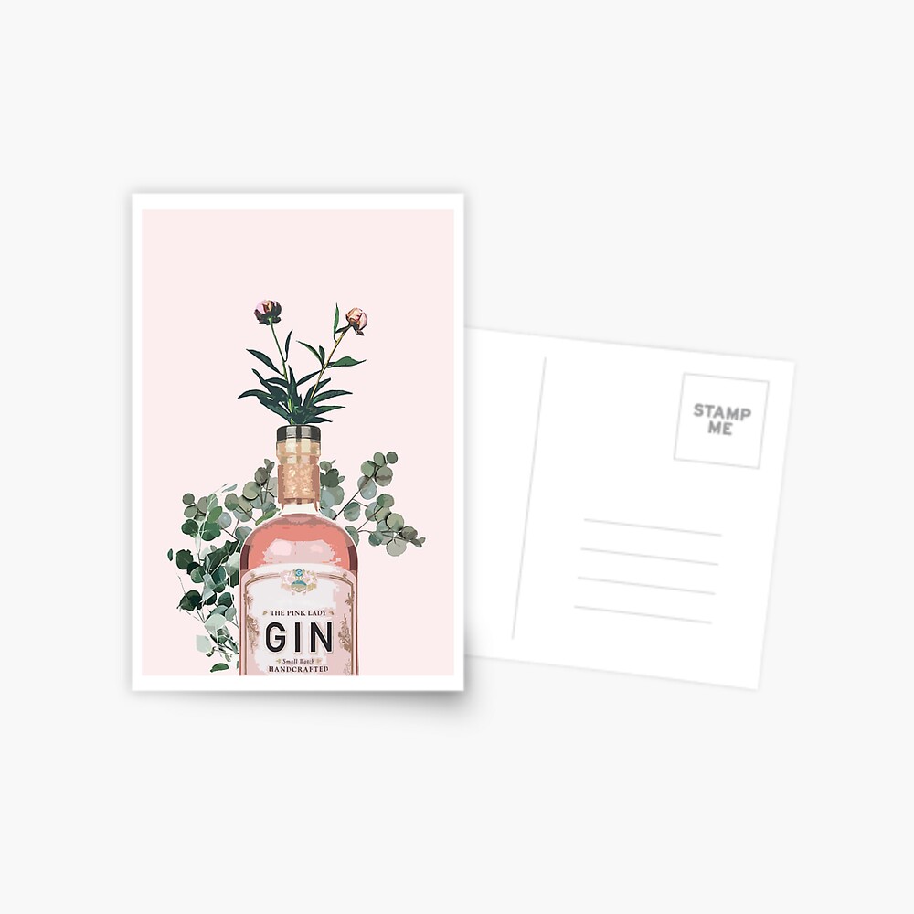 Pink Gin Artwork Postcard