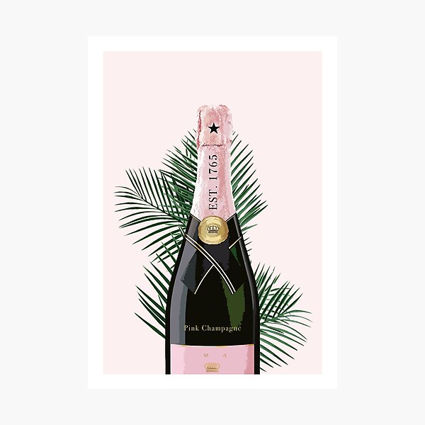 Pink Champagne Artwork Photographic Print