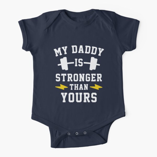 My Daddy Is Stronger Than Yours - TWINS Short Sleeve Baby One-Piece