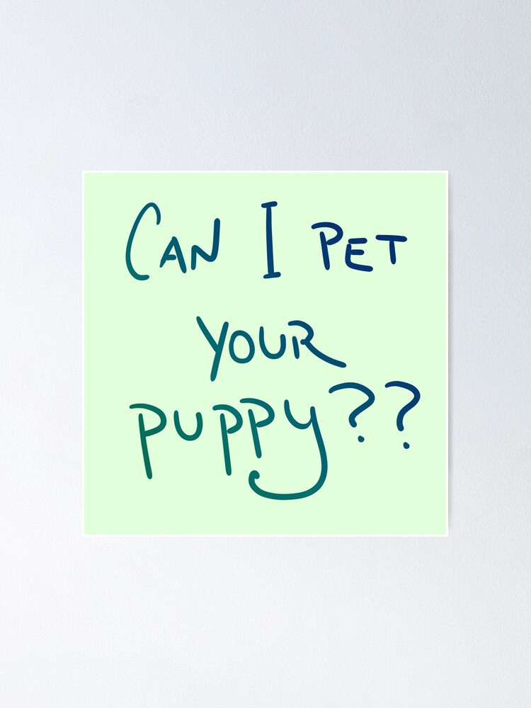 "Can I Pet Your Puppy??" Poster for Sale by KelseyLovelle Redbubble