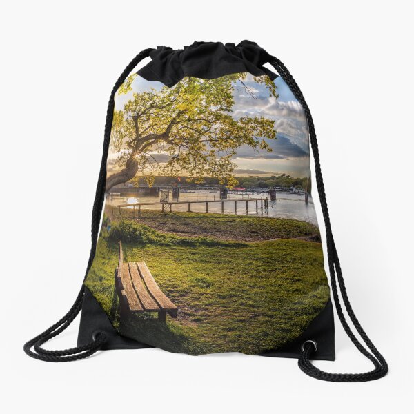 Seat Beside The Creek Fishbourne Isle Of Wight Drawstring Bag