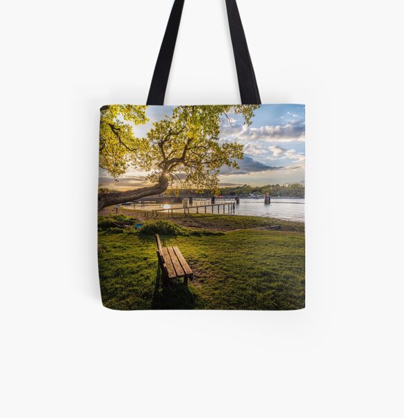 Seat Beside The Creek Fishbourne Isle Of Wight All Over Print Tote Bag