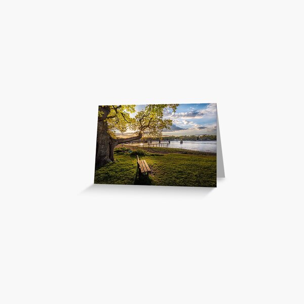 Seat Beside The Creek Fishbourne Isle Of Wight Greeting Card