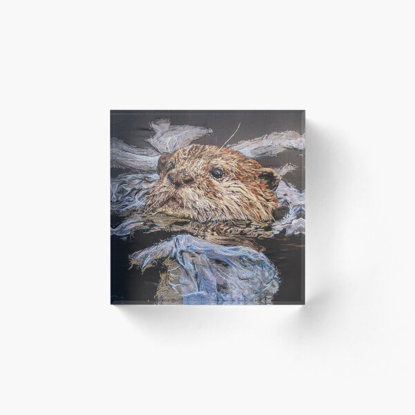 Otter Artwork Acrylic Block