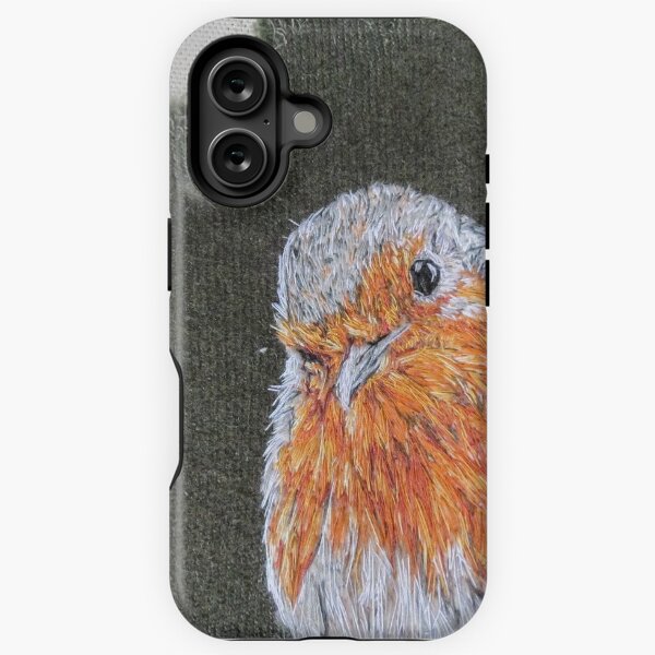 Robin on green art iPhone Tough Case
