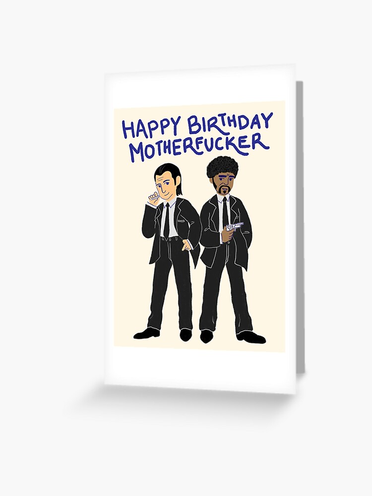 Carte De Vœux Cartes D Anniversaire Tarantino Pulp Fiction 3 Par Arianis11 Redbubble