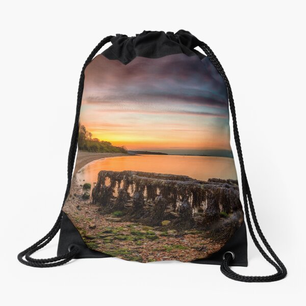 Woodside Beach Sunset Isle Of Wight Drawstring Bag