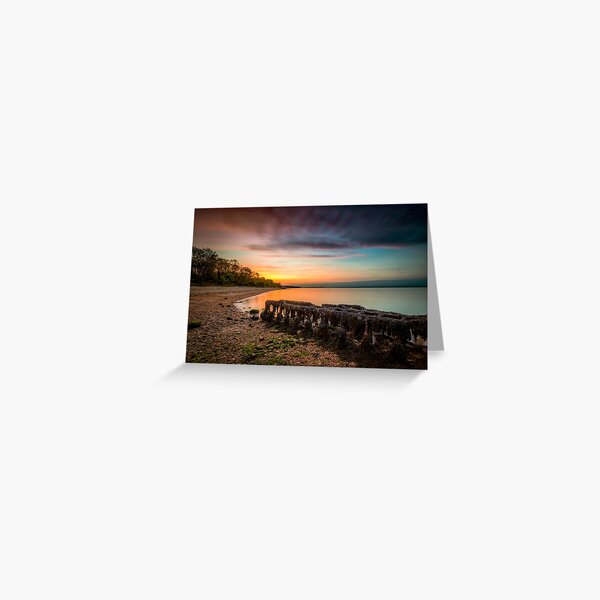 Woodside Beach Sunset Isle Of Wight Greeting Card