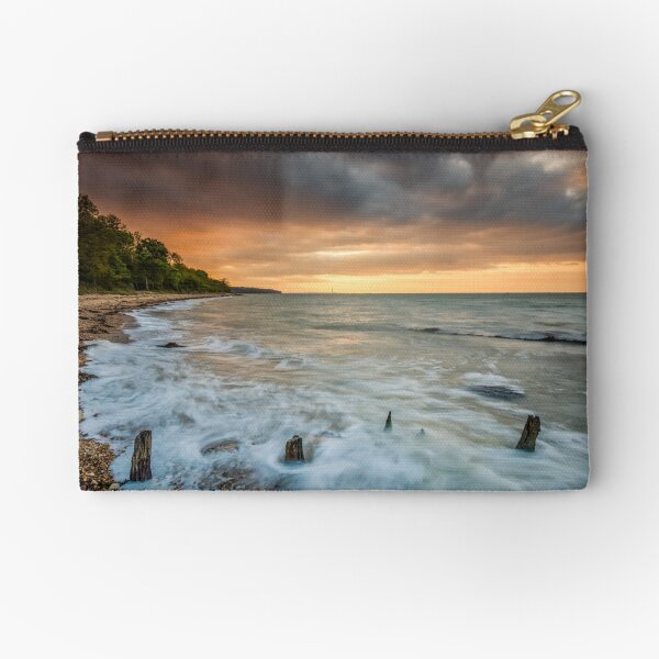 Woodside Beach Surf Sunset Isle Of Wight Zipper Pouch
