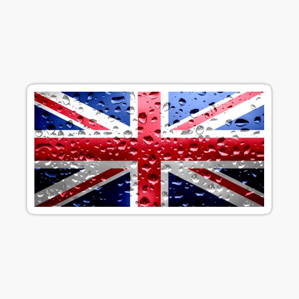Flag of United Kingdom - Raindrops Sticker