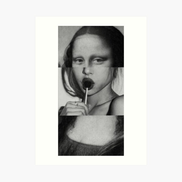 naughty mona lisa vaporwave Art Print