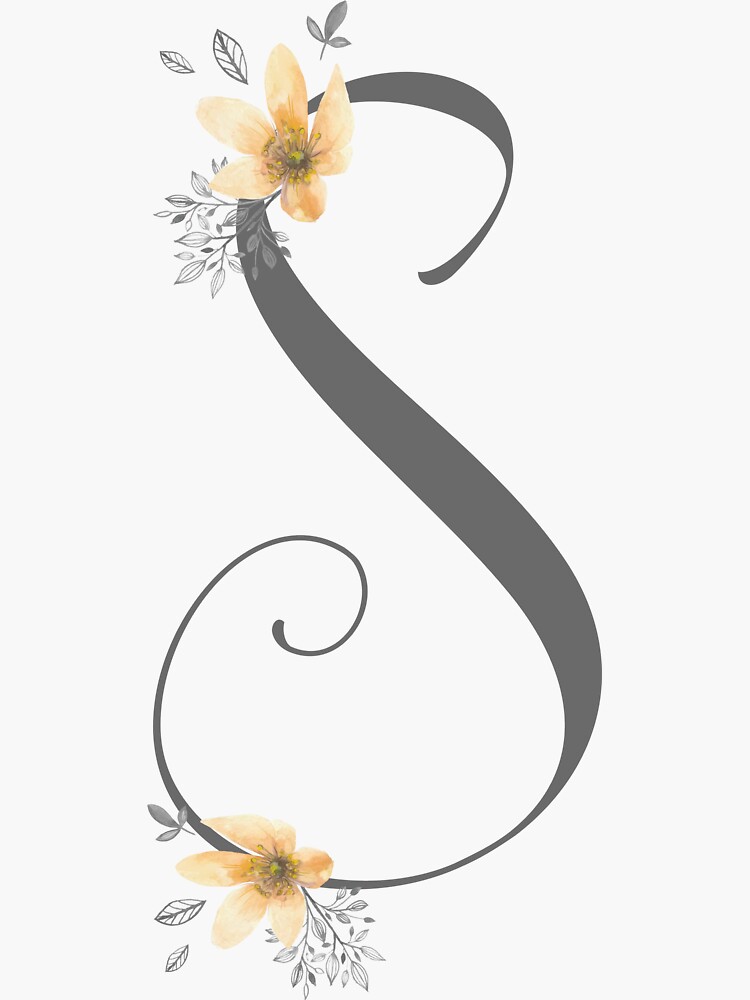 Floral Monogram V Sticker for Sale by MaPetiteFleur