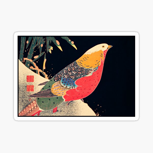 Ito Jakuchu - Golden Pheasant in the Snow Sticker