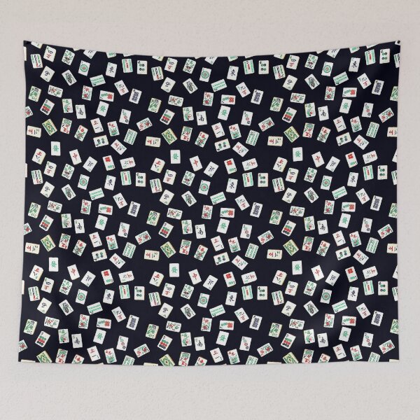 Item preview, mah jongg tiles black designed and sold by farreystudio.