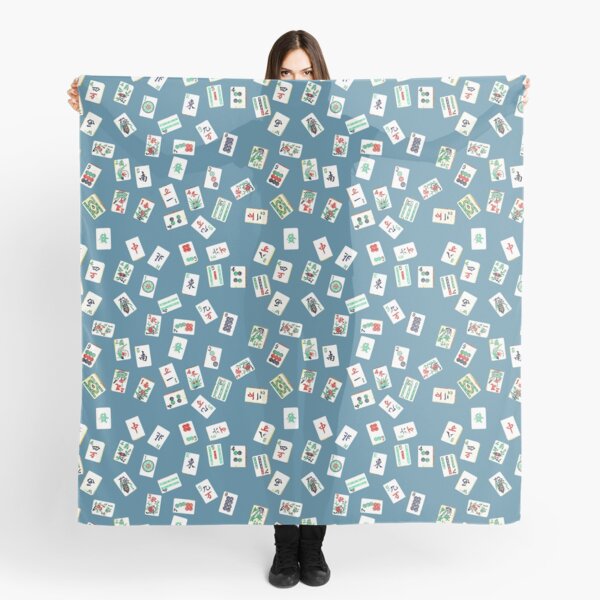 Item preview, mah jongg tiles blue designed and sold by farreystudio.