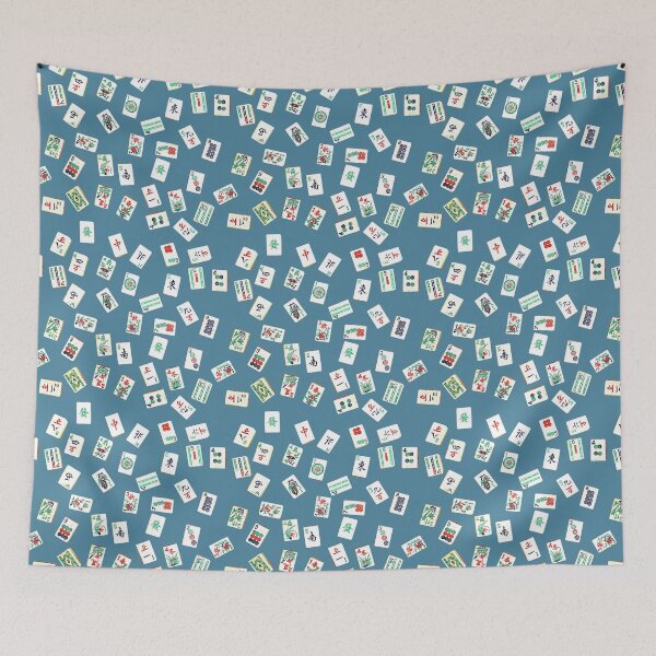 Item preview, mah jongg tiles blue designed and sold by farreystudio.